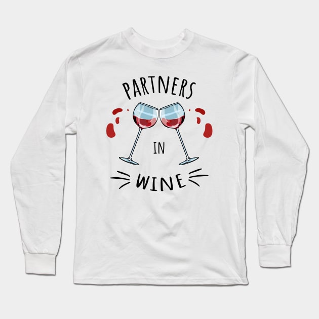 Partners in wine Long Sleeve T-Shirt by Schioto